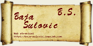 Baja Šulović vizit kartica